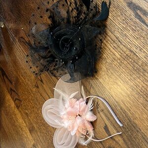 Elegant Black and Pink Fascinator Set